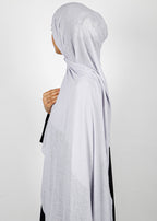 BeingMuslims Classic Ribbed Textured Jersey Hijab Silver Pack of 10