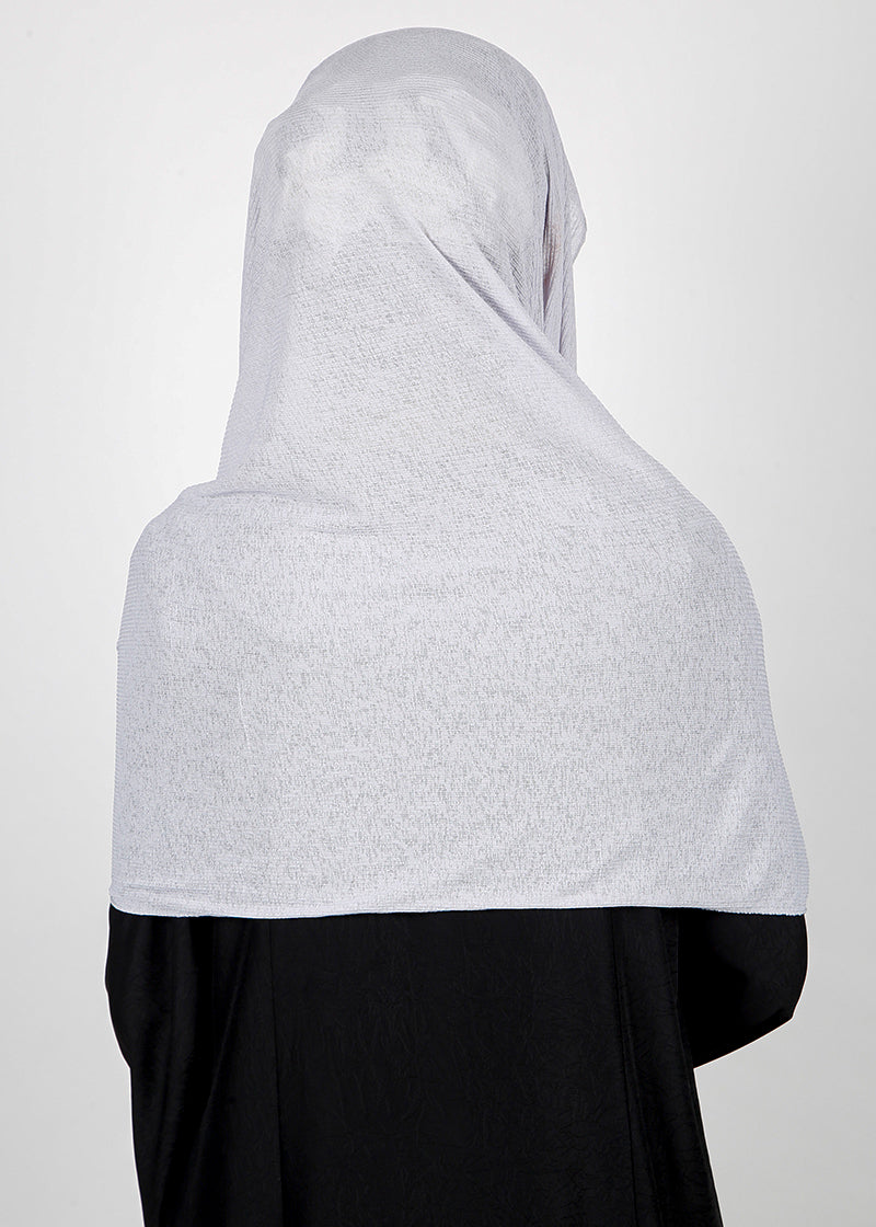 BeingMuslims Classic Ribbed Textured Jersey Hijab Silver Pack of 10