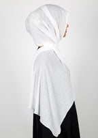 BeingMuslims Classic Ribbed Textured Jersey Hijab White Pack of 10