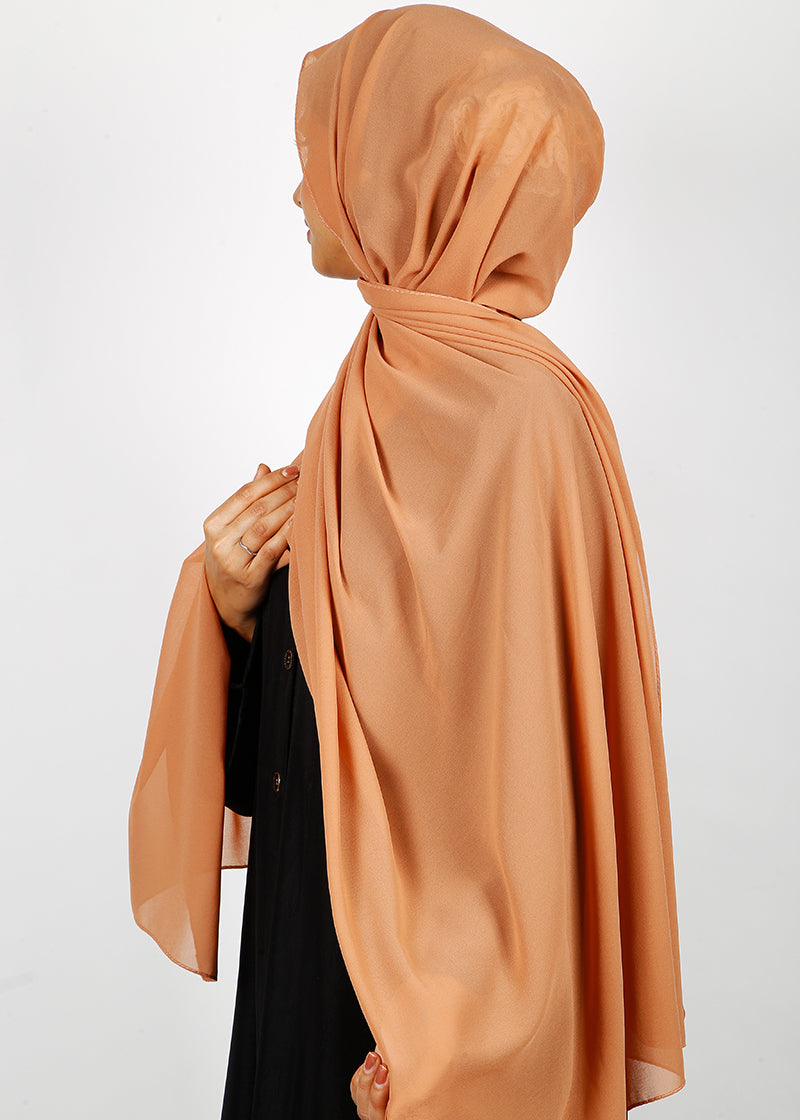 BeingMuslims Rich Malaysian GeorgetteHijab Caramel Pack of 10
