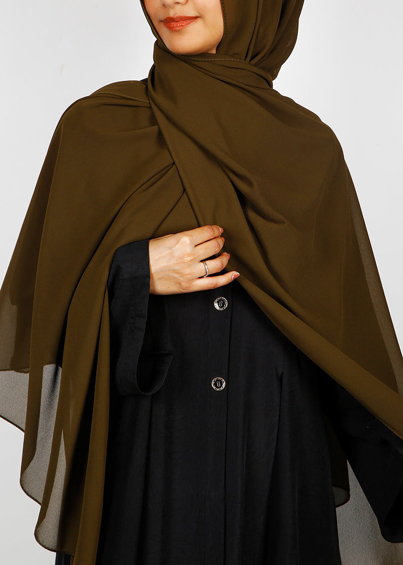 BeingMuslims Rich Malaysian GeorgetteHijab Dark Olive Pack of 10