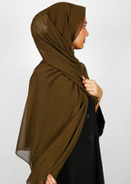 BeingMuslims Rich Malaysian GeorgetteHijab Dark Olive Pack of 10