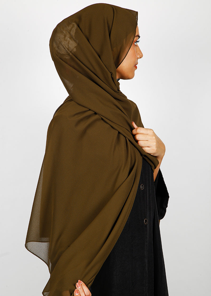 BeingMuslims Rich Malaysian GeorgetteHijab Dark Olive Pack of 10