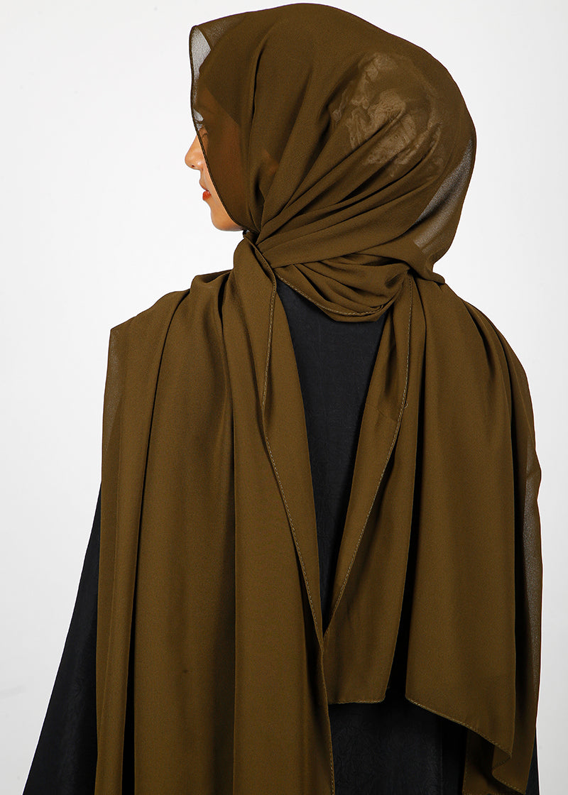 BeingMuslims Rich Malaysian GeorgetteHijab Dark Olive Pack of 10