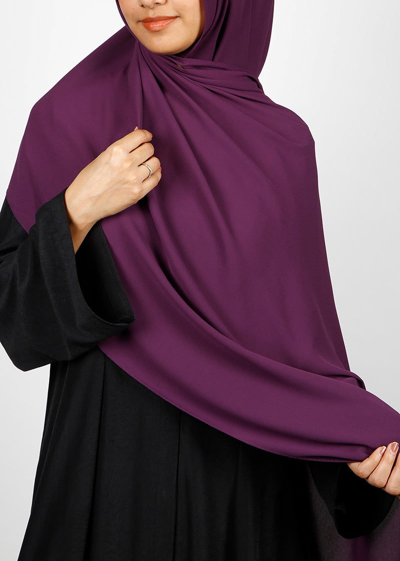 BeingMuslims Rich Malaysian GeorgetteHijab Deep Purple Pack of 10