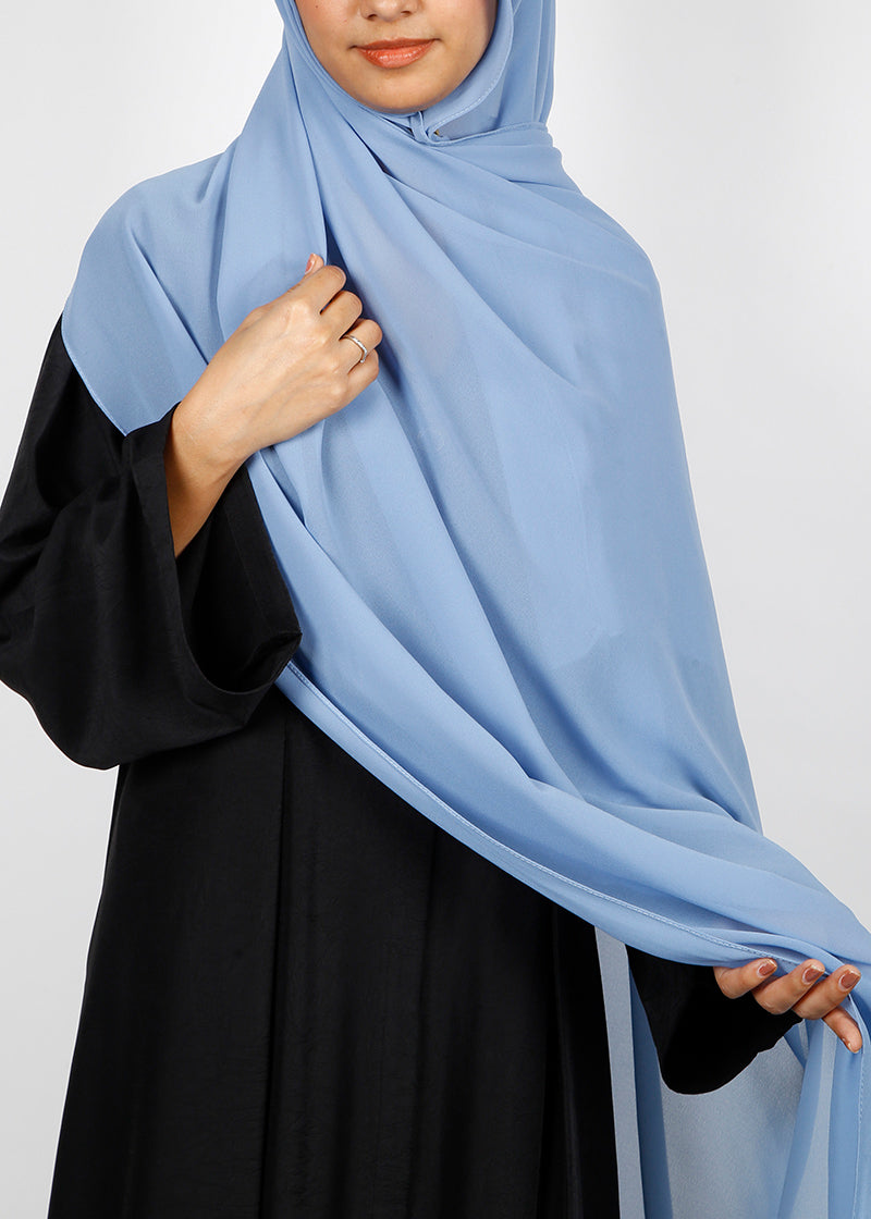 BeingMuslims Rich Malaysian GeorgetteHijab French Blue Pack of 10