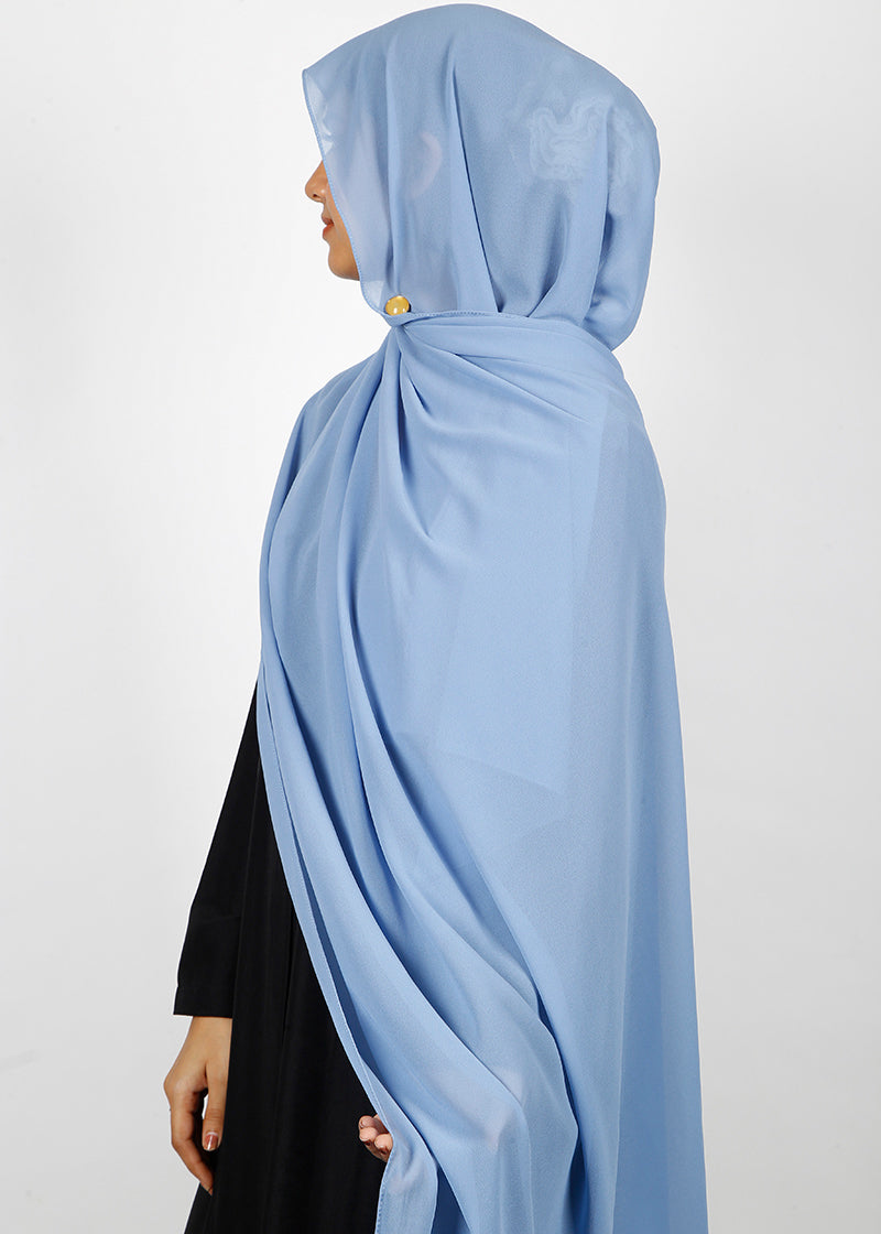 BeingMuslims Rich Malaysian GeorgetteHijab French Blue Pack of 10