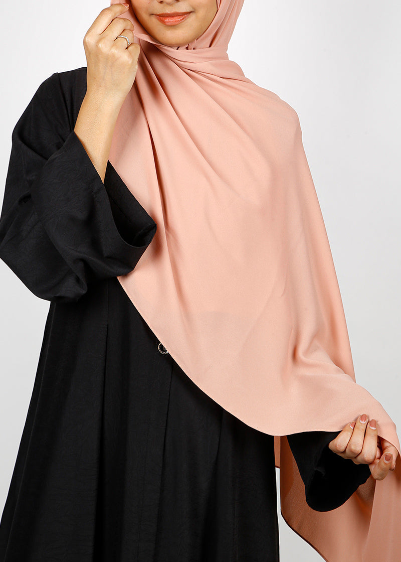 BeingMuslims Rich Malaysian GeorgetteHijab Light Peach Pack of 10