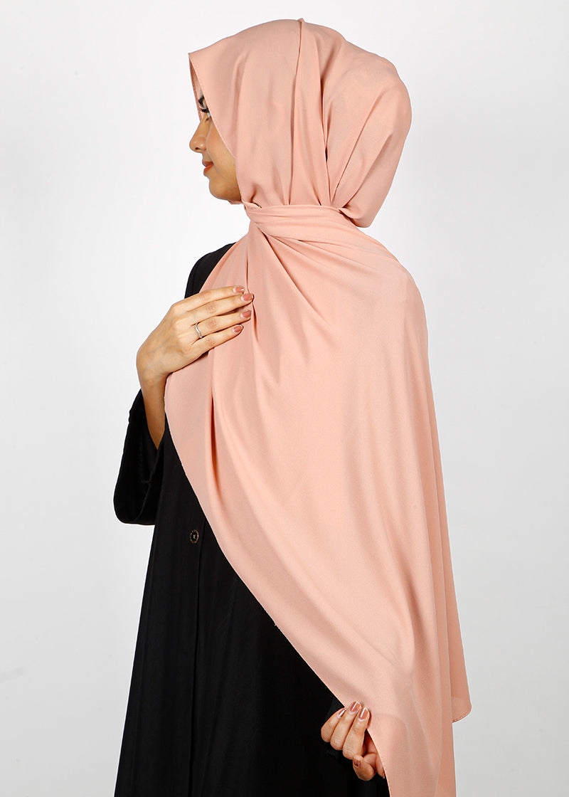 BeingMuslims Rich Malaysian GeorgetteHijab Light Peach Pack of 10