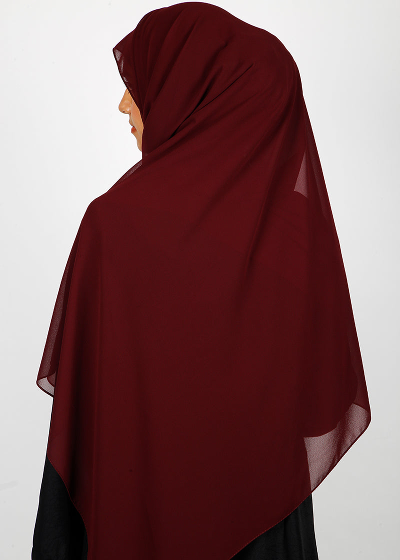 BeingMuslims Rich Malaysian GeorgetteHijab Maroon Pack of 10