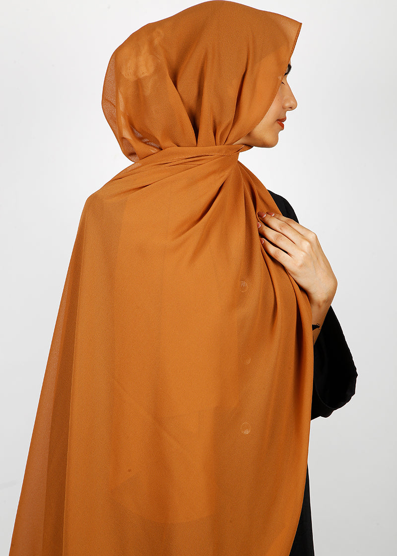 BeingMuslims Rich Malaysian GeorgetteHijab Mustard Pack of 10
