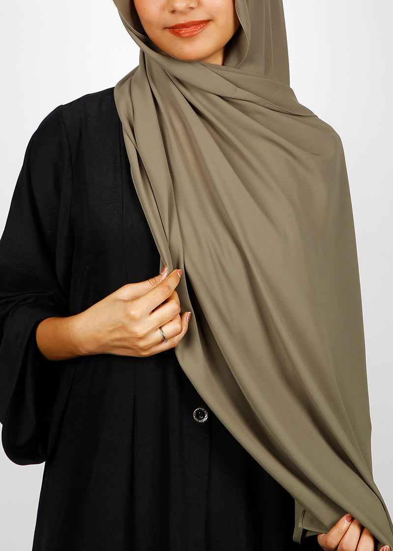 BeingMuslims Rich Malaysian GeorgetteHijab Muted Olive Pack of 10