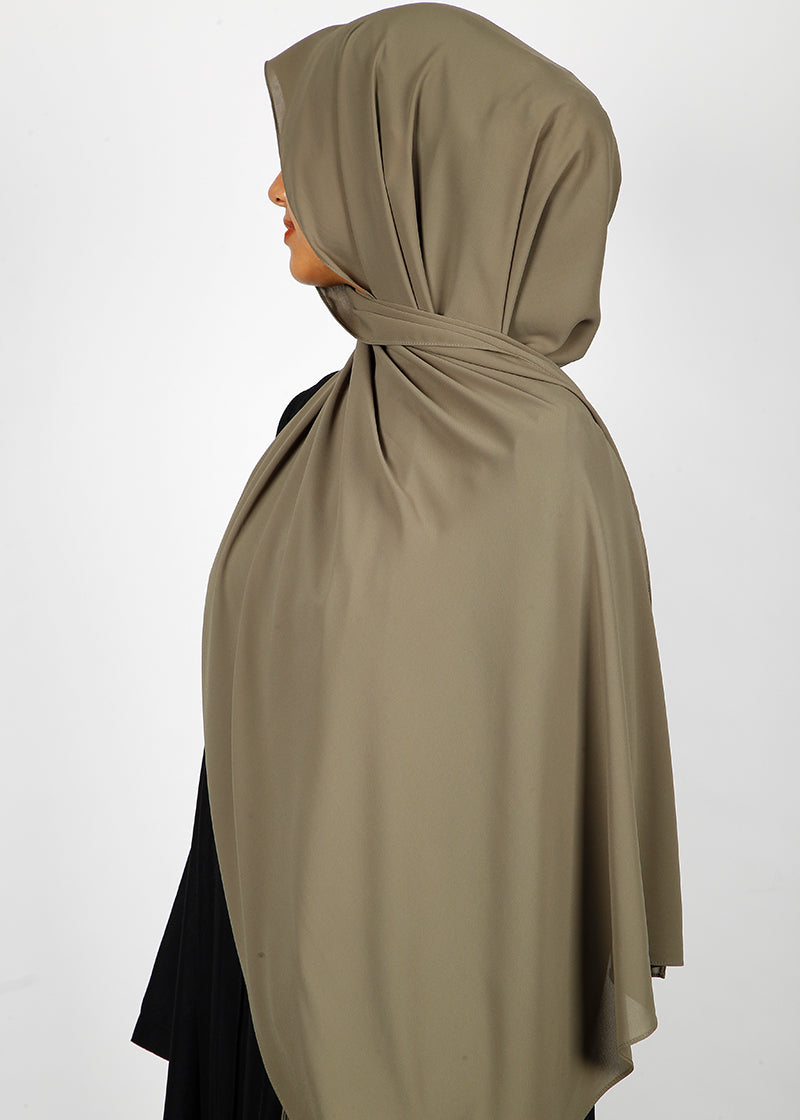 BeingMuslims Rich Malaysian GeorgetteHijab Muted Olive Pack of 10