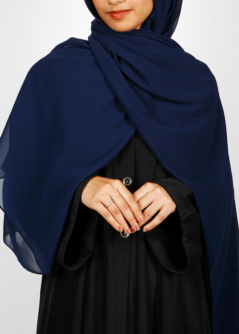 BeingMuslims Rich Malaysian GeorgetteHijab Navy Blue Pack of 10