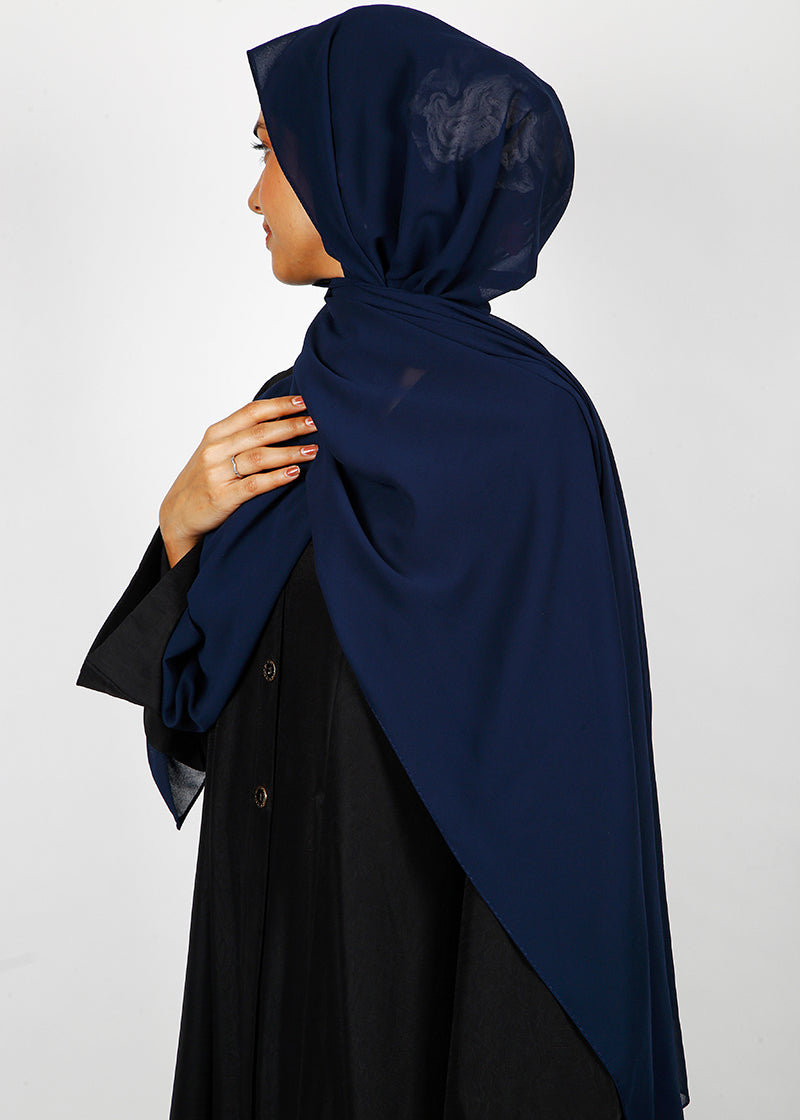 BeingMuslims Rich Malaysian GeorgetteHijab Navy Blue Pack of 10