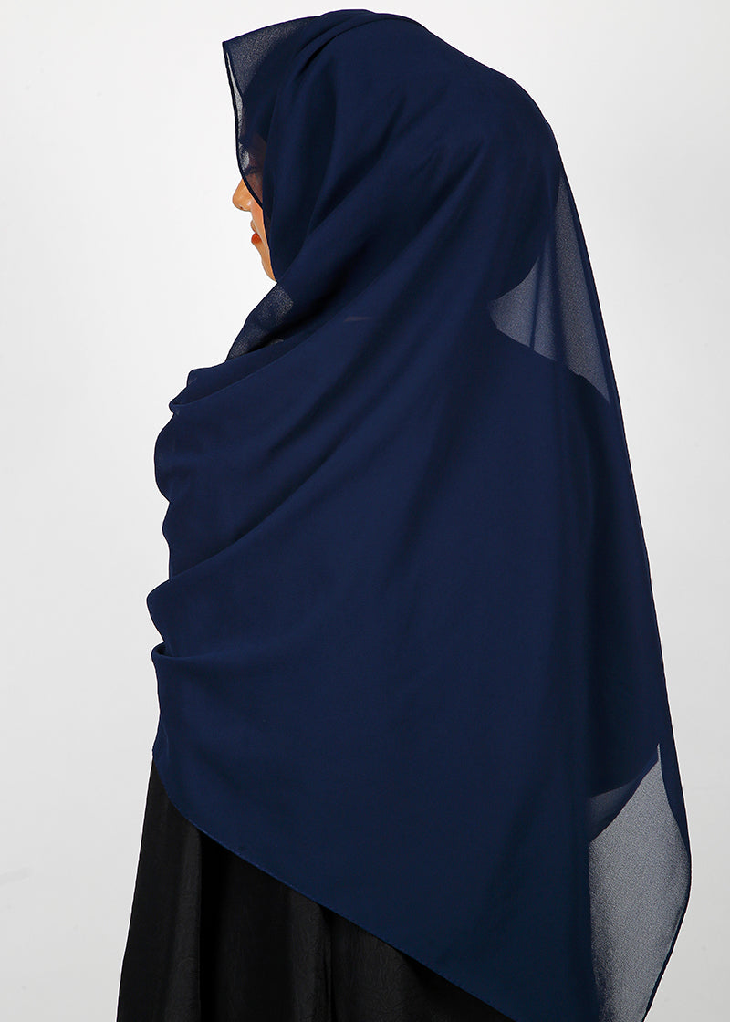 BeingMuslims Rich Malaysian GeorgetteHijab Navy Blue Pack of 10