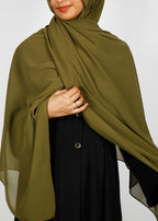 BeingMuslims Rich Malaysian GeorgetteHijab Olive Pack of 10