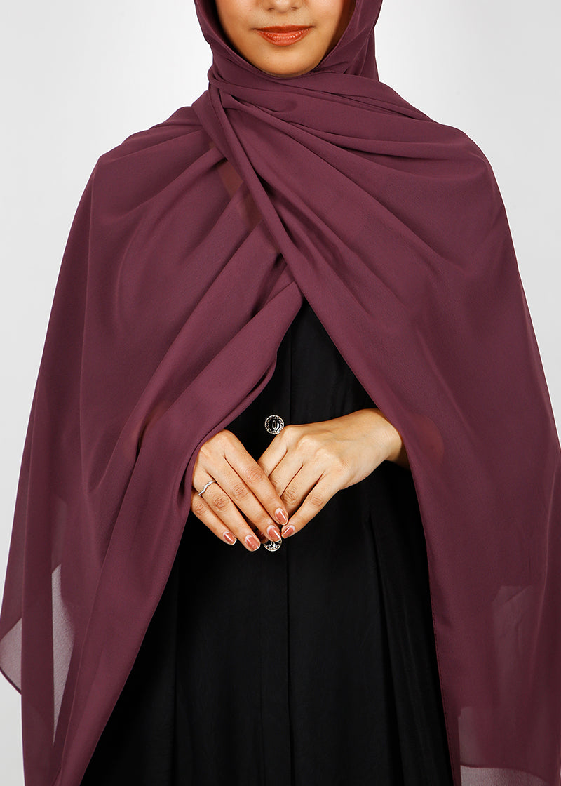 BeingMuslims Rich Malaysian GeorgetteHijab Plum Pack of 10
