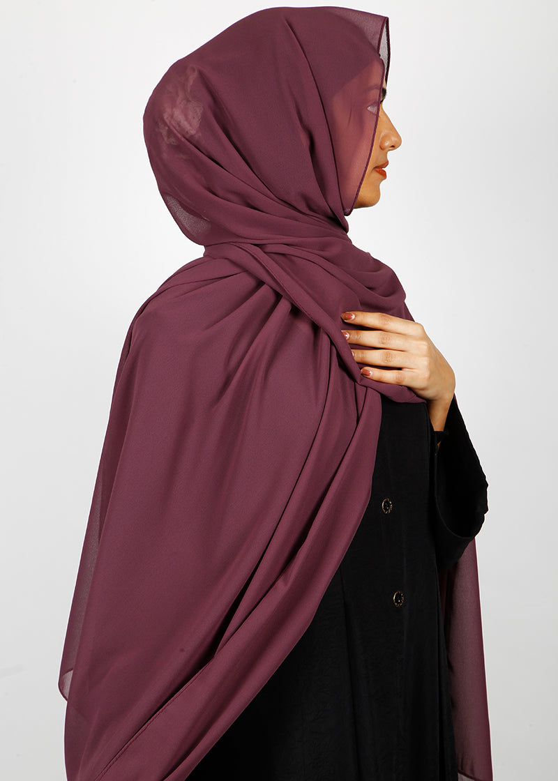 BeingMuslims Rich Malaysian GeorgetteHijab Plum Pack of 10