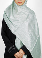 BeingMuslims Metallic Acqua Party Wear Hijab Acqua Silver Pack of 10