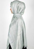 BeingMuslims Metallic Acqua Party Wear Hijab Acqua Silver Pack of 10