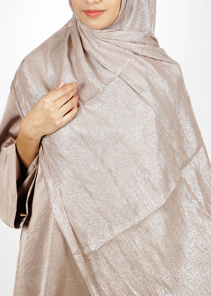 BeingMuslims Metallic Acqua Party Wear Hijab Bronze Pack of 10