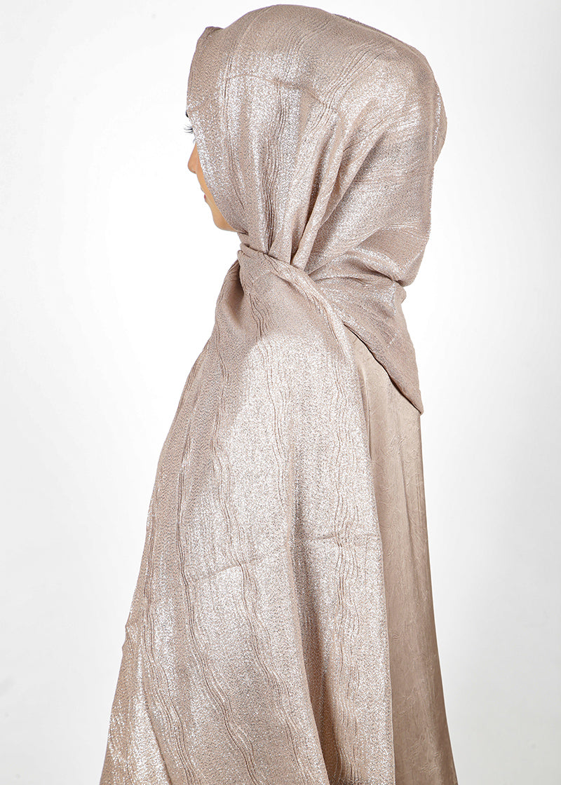 BeingMuslims Metallic Acqua Party Wear Hijab Bronze Pack of 10