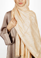 BeingMuslims Metallic Acqua Party Wear Hijab Champaigne Pack of 10