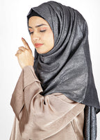 BeingMuslims Metallic Acqua Party Wear Hijab Grey Pack of 10