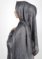 BeingMuslims Metallic Acqua Party Wear Hijab Grey Pack of 10