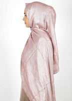 BeingMuslims Metallic Acqua Party Wear Hijab Light Pink Pack of 10
