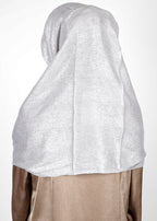 BeingMuslims Metallic Acqua Party Wear Hijab Silver Pack of 10