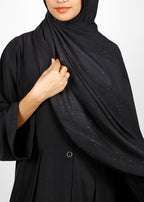BeingMuslims Textured Mildly Sparkling Hijab Black Pack of 10