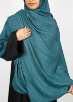 BeingMuslims Textured Mildly Sparkling Hijab Green Pack of 10