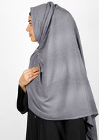 BeingMuslims Textured Mildly Sparkling Hijab Grey Pack of 10