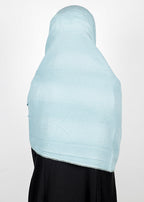 BeingMuslims Textured Mildly Sparkling Hijab Light Blue Pack of 10