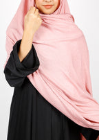 BeingMuslims Textured Mildly Sparkling Hijab Light Pink Pack of 10