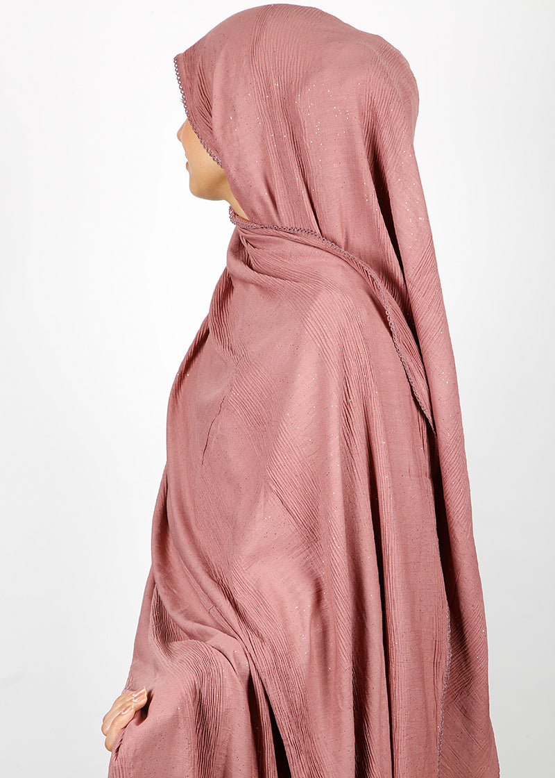 BeingMuslims Textured Mildly Sparkling Hijab Onion Pink Pack of 10