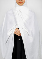 BeingMuslims Textured Mildly Sparkling Hijab White Pack of 10