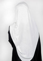 BeingMuslims Textured Mildly Sparkling Hijab White Pack of 10