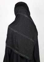 BeingMuslims Stylish Diamond Work Jersey Hijab Black Pack of 10