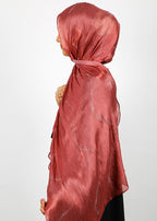 BeingMuslims Diamond Work Organza Blush Pink Hijab Brick Red Pack of 10