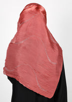 BeingMuslims Diamond Work Organza Blush Pink Hijab Brick Red Pack of 10
