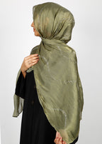 BeingMuslims Diamond Work Organza Blush Pink Hijab Olive Pack of 10