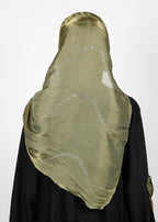 BeingMuslims Diamond Work Organza Blush Pink Hijab Olive Pack of 10