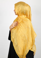 BeingMuslims Diamond Work Organza Blush Pink Hijab Yellow Pack of 10