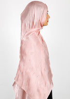 BeingMuslims Graceful Diamond Work Organza Hijab Blush pink Pack of 10