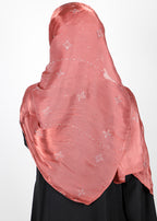 BeingMuslims Graceful Diamond Work Organza Hijab Brick Red Pack of 10