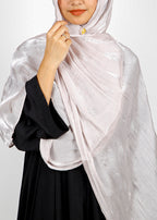 BeingMuslims Graceful Diamond Work Organza Hijab Silver Grey Pack of 10