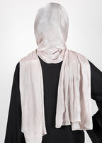 BeingMuslims Graceful Diamond Work Organza Hijab Silver Grey Pack of 10